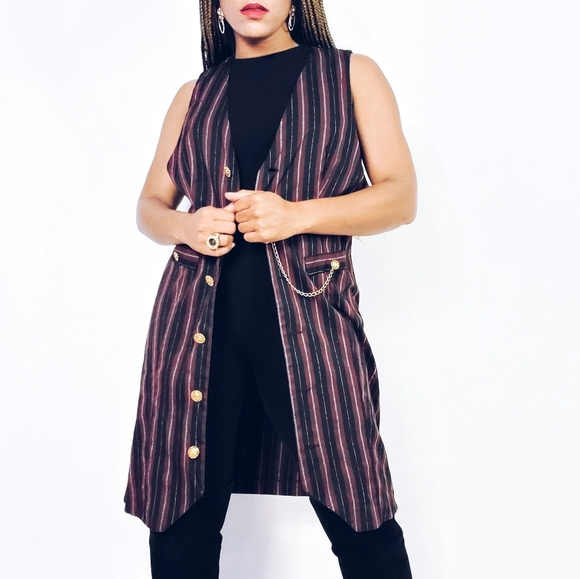 Striped Jacket Dress - Picture 2 of 8